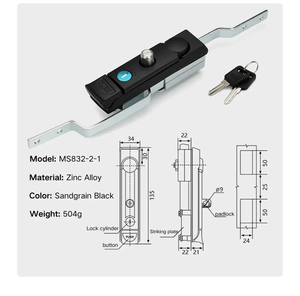 Cabinet Door Lock With Hasp