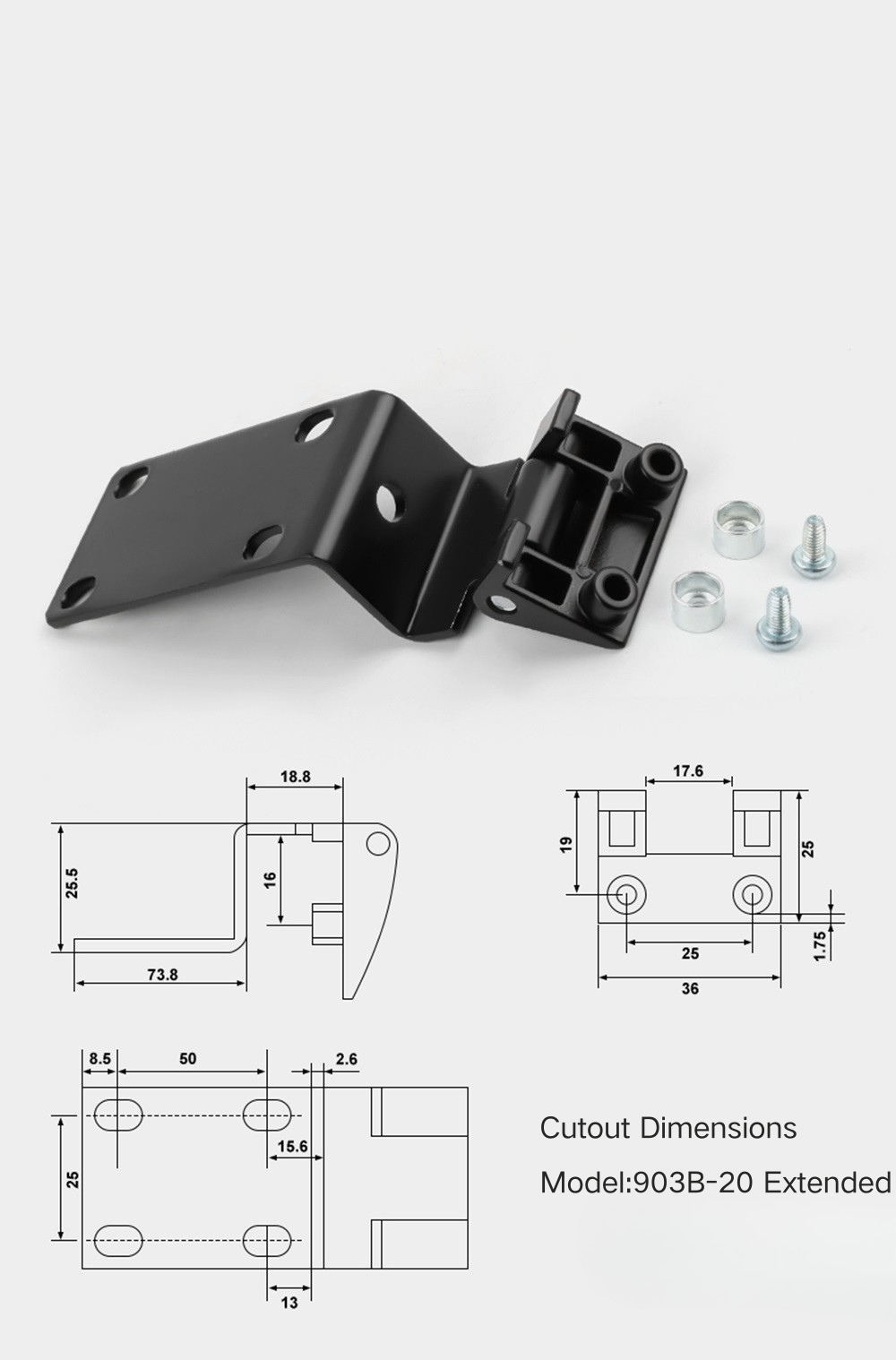 Power Cabinet Doors Side-Mount Bend Hinge